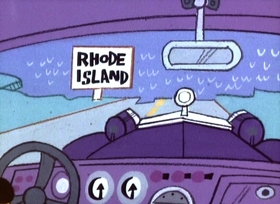 Screenshots from the 1967 Jay Ward Productions cartoon One of our States is Missing
