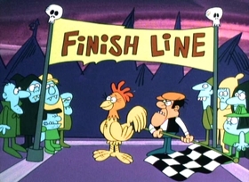 Screenshots from the 1967 Jay Ward Productions cartoon Monster Rally