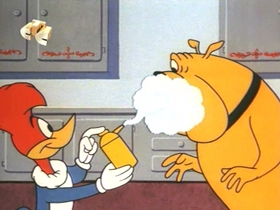 Screenshots from the 1968 Walter Lantz cartoon Woody the Freeloader