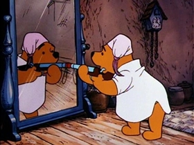 Screenshots from the 1968 Disney cartoon Winnie the Pooh and the Blustery Day