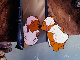 Screenshots from the 1968 Disney cartoon Winnie the Pooh and the Blustery Day