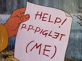 Screenshots from the 1968 Disney cartoon Winnie the Pooh and the Blustery Day