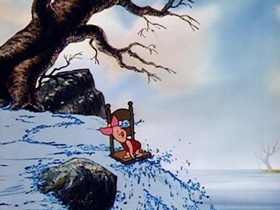 Screenshots from the 1968 Disney cartoon Winnie the Pooh and the Blustery Day