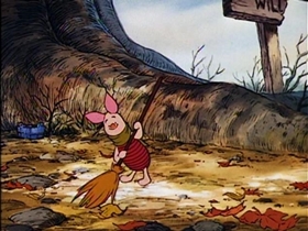 Screenshots from the 1968 Disney cartoon Winnie the Pooh and the Blustery Day