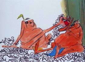 Screenshots from the 1968 Warner Bros. cartoon The Door