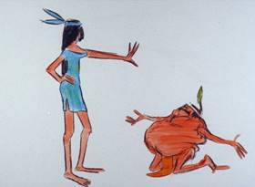 Screenshots from the 1968 Warner Bros. cartoon The Door