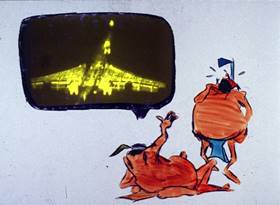 Screenshots from the 1968 Warner Bros. cartoon The Door