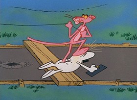Screenshots from the 1968 DePatie Freleng cartoon Sky Blue Pink