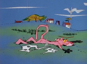 Screenshots from the 1968 DePatie Freleng cartoon Sky Blue Pink