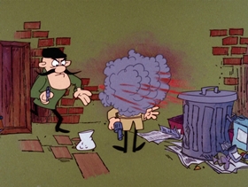 Screenshots from the 1968 DePatie Freleng cartoon London Derriere