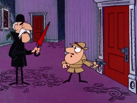 Screenshots from the 1968 DePatie Freleng cartoon London Derriere