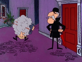 Screenshots from the 1968 DePatie Freleng cartoon London Derriere