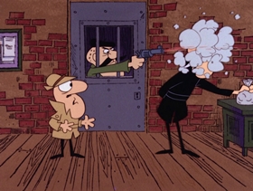 Screenshots from the 1968 DePatie Freleng cartoon London Derriere