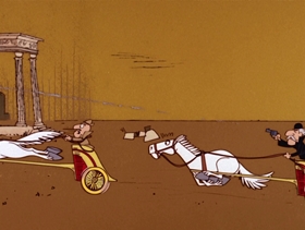 Screenshots from the 1968 DePatie Freleng cartoon London Derriere