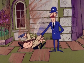 Screenshots from the 1968 DePatie Freleng cartoon London Derriere