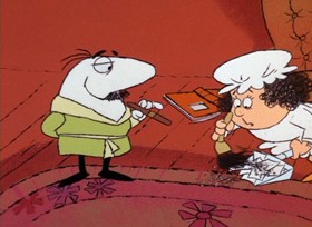 Screenshots from the 1968 DePatie Freleng cartoon Pinkadilly Circus