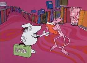 Screenshots from the 1968 DePatie Freleng cartoon Psychedelic Pink