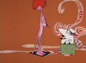 Screenshots from the 1968 DePatie Freleng cartoon Psychedelic Pink