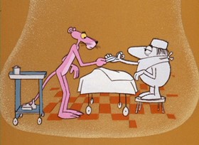 Screenshots from the 1968 DePatie Freleng cartoon Psychedelic Pink