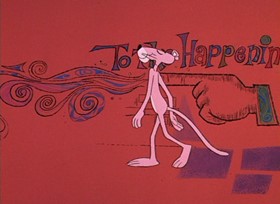 Screenshots from the 1968 DePatie Freleng cartoon Psychedelic Pink