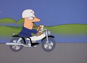 Screenshots from the 1968 DePatie Freleng cartoon Put-Put, Pink