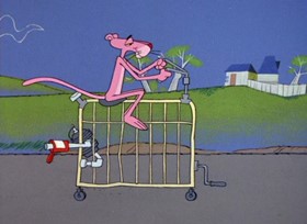 Screenshots from the 1968 DePatie Freleng cartoon Put-Put, Pink
