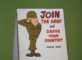 Screenshots from the 1968 DePatie Freleng cartoon G.I. Pink