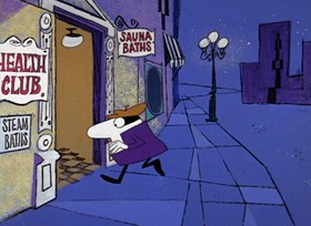 Screenshots from the 1968 DePatie Freleng cartoon Lucky Pink