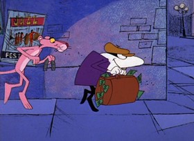 Screenshots from the 1968 DePatie Freleng cartoon Lucky Pink