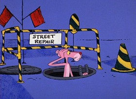 Screenshots from the 1968 DePatie Freleng cartoon Lucky Pink