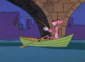 Screenshots from the 1968 DePatie Freleng cartoon Lucky Pink