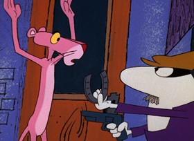 Screenshots from the 1968 DePatie Freleng cartoon Lucky Pink