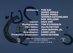 Screenshots from the 1968 DePatie Freleng cartoon Lucky Pink