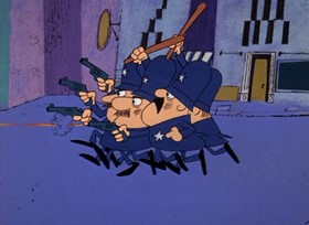Screenshots from the 1968 DePatie Freleng cartoon Lucky Pink
