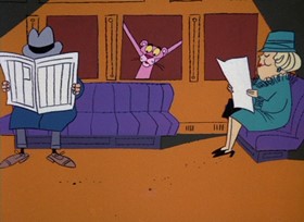 Screenshots from the 1968 DePatie Freleng cartoon The Pink Quarterback