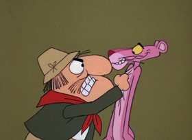 Screenshots from the 1968 DePatie Freleng cartoon The Pink Quarterback