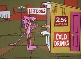 Screenshots from the 1968 DePatie Freleng cartoon The Pink Quarterback