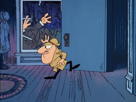 Screenshots from the 1968 DePatie Freleng cartoon Cherche Le Phantom