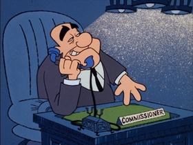 Screenshots from the 1968 DePatie Freleng cartoon Cherche Le Phantom