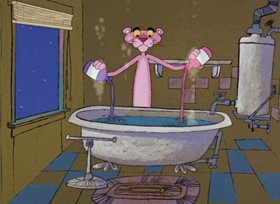 Screenshots from the 1968 DePatie Freleng cartoon Twinkle, Twinkle Little Pink