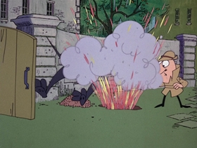 Screenshots from the 1968 DePatie Freleng cartoon Le Great Dane Robbery