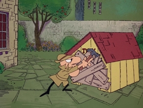 Screenshots from the 1968 DePatie Freleng cartoon Le Great Dane Robbery