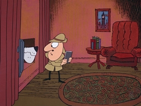 Screenshots from the 1968 DePatie Freleng cartoon Le Great Dane Robbery