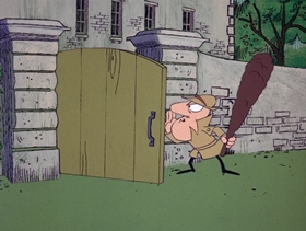 Screenshots from the 1968 DePatie Freleng cartoon Le Great Dane Robbery