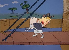 Screenshots from the 1968 DePatie Freleng cartoon Pink Valiant