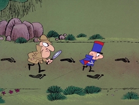 Screenshots from the 1968 DePatie Freleng cartoon La Feet