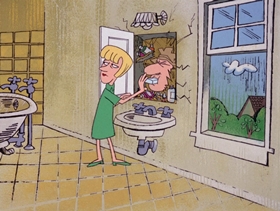 Screenshots from the 1968 DePatie Freleng cartoon Le Ball and Chain Gang