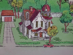 Screenshots from the 1968 DePatie Freleng cartoon Le Ball and Chain Gang