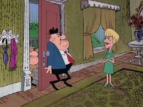 Screenshots from the 1968 DePatie Freleng cartoon Le Ball and Chain Gang