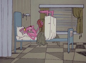 Screenshots from the 1968 DePatie Freleng cartoon The Pink Pill